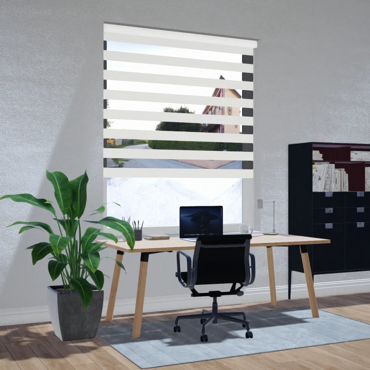 Duo rolgordijn lichtdoorlatend - Elite wit