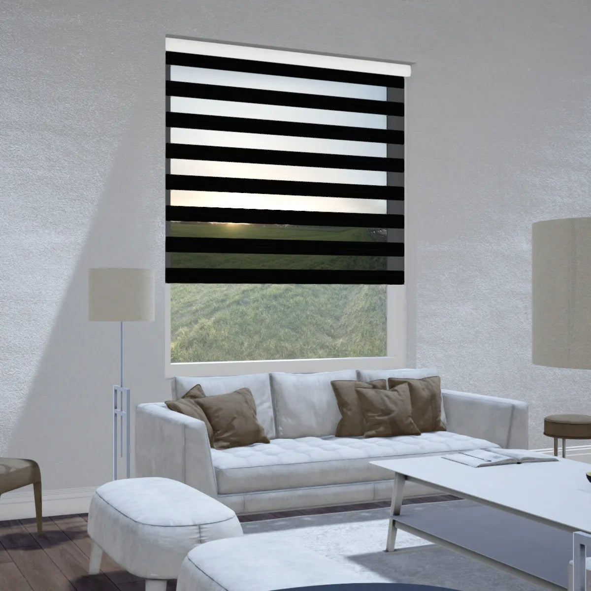 Duo rolgordijn lichtdoorlatend - Elite zwart