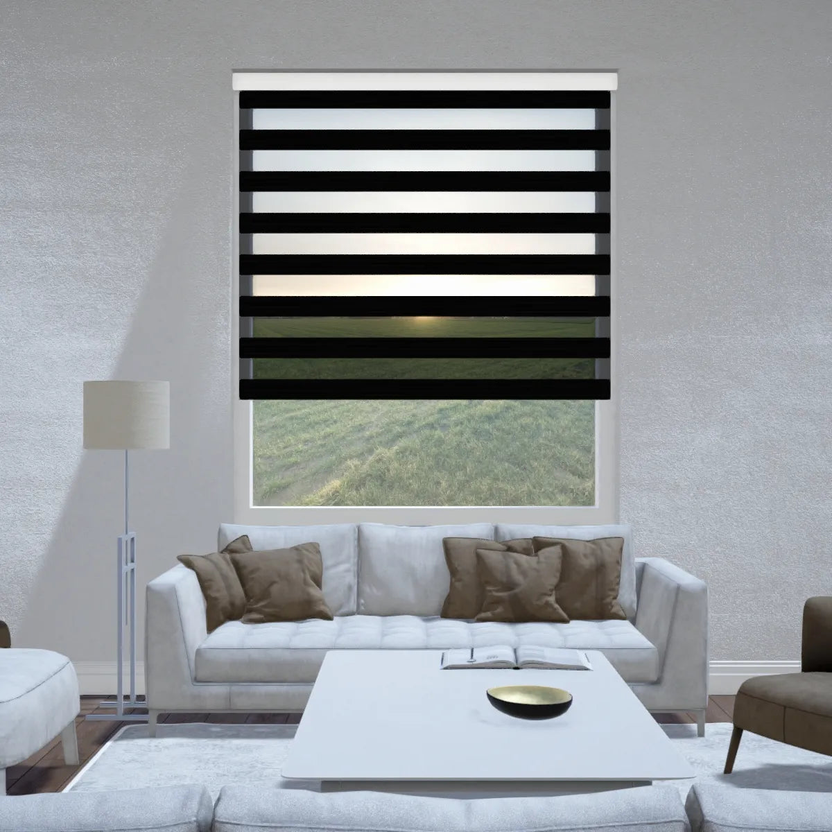 Duo rolgordijn lichtdoorlatend - Elite zwart