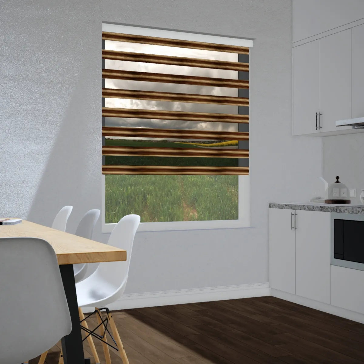 Duo rolgordijn lichtdoorlatend - Horizon bruin