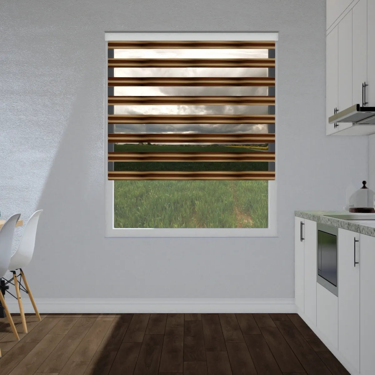 Duo rolgordijn lichtdoorlatend - Horizon bruin