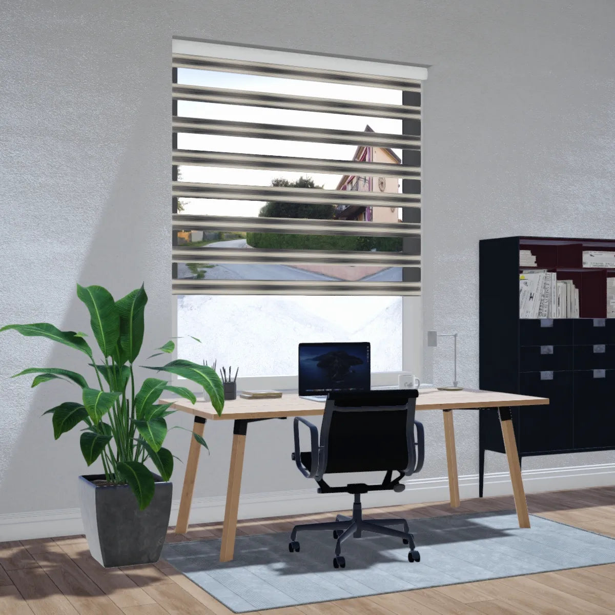 Duo rolgordijn lichtdoorlatend - Horizon grijs