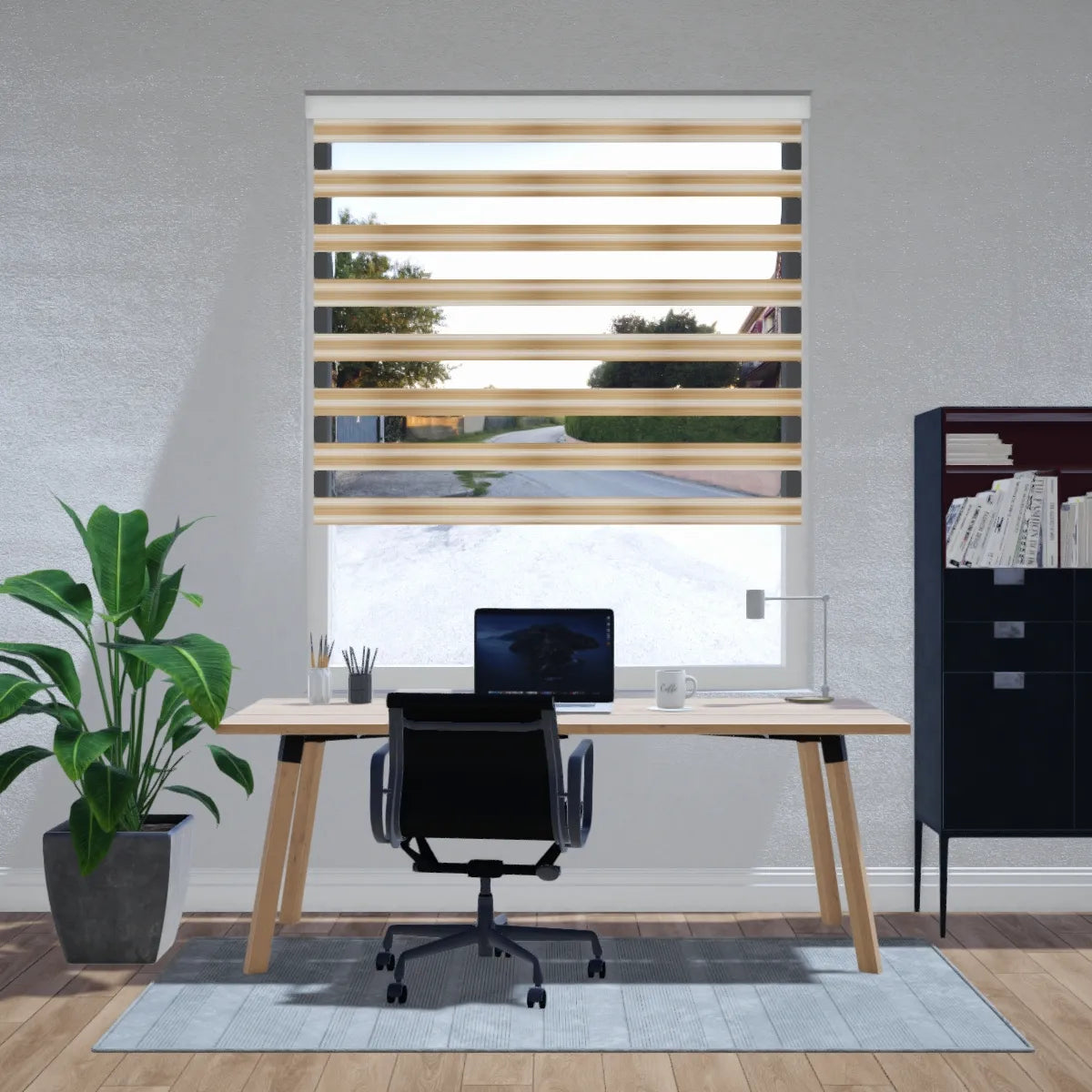 Duo rolgordijn lichtdoorlatend - Horizon lichtbruin