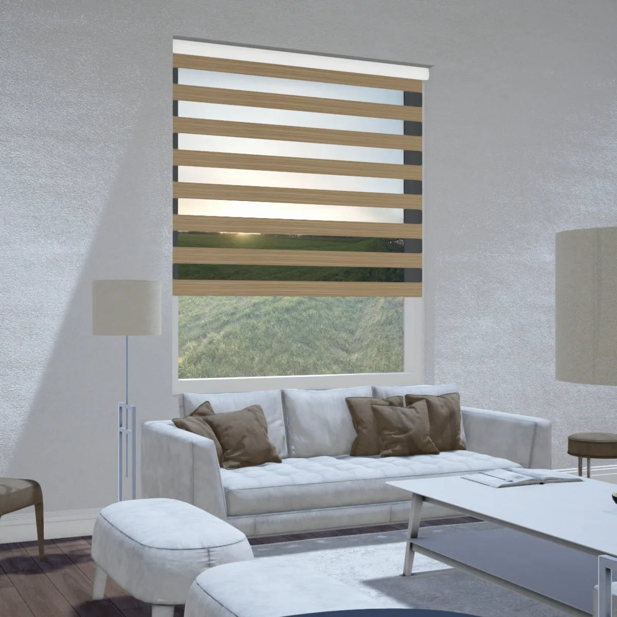 Duo rolgordijn lichtdoorlatend - Prime beige