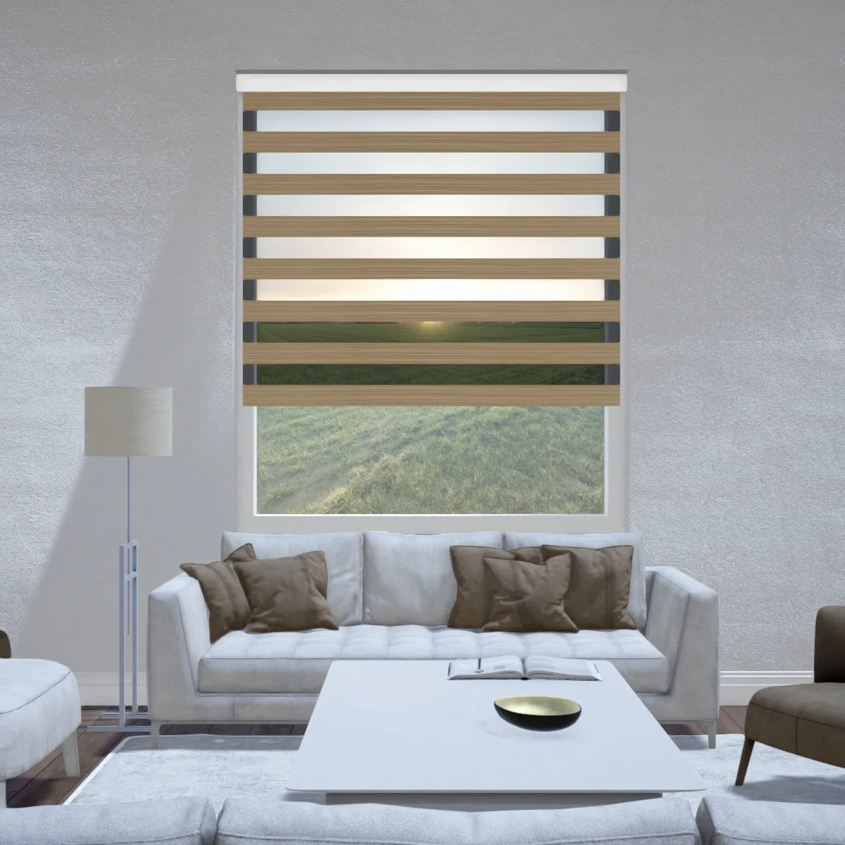 Duo rolgordijn lichtdoorlatend - Prime beige