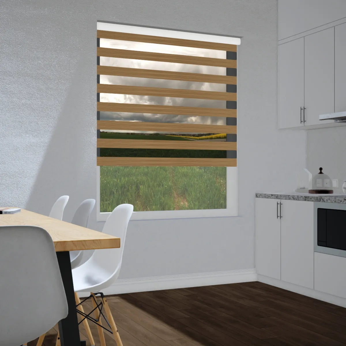 Duo rolgordijn lichtdoorlatend - Prime bruin