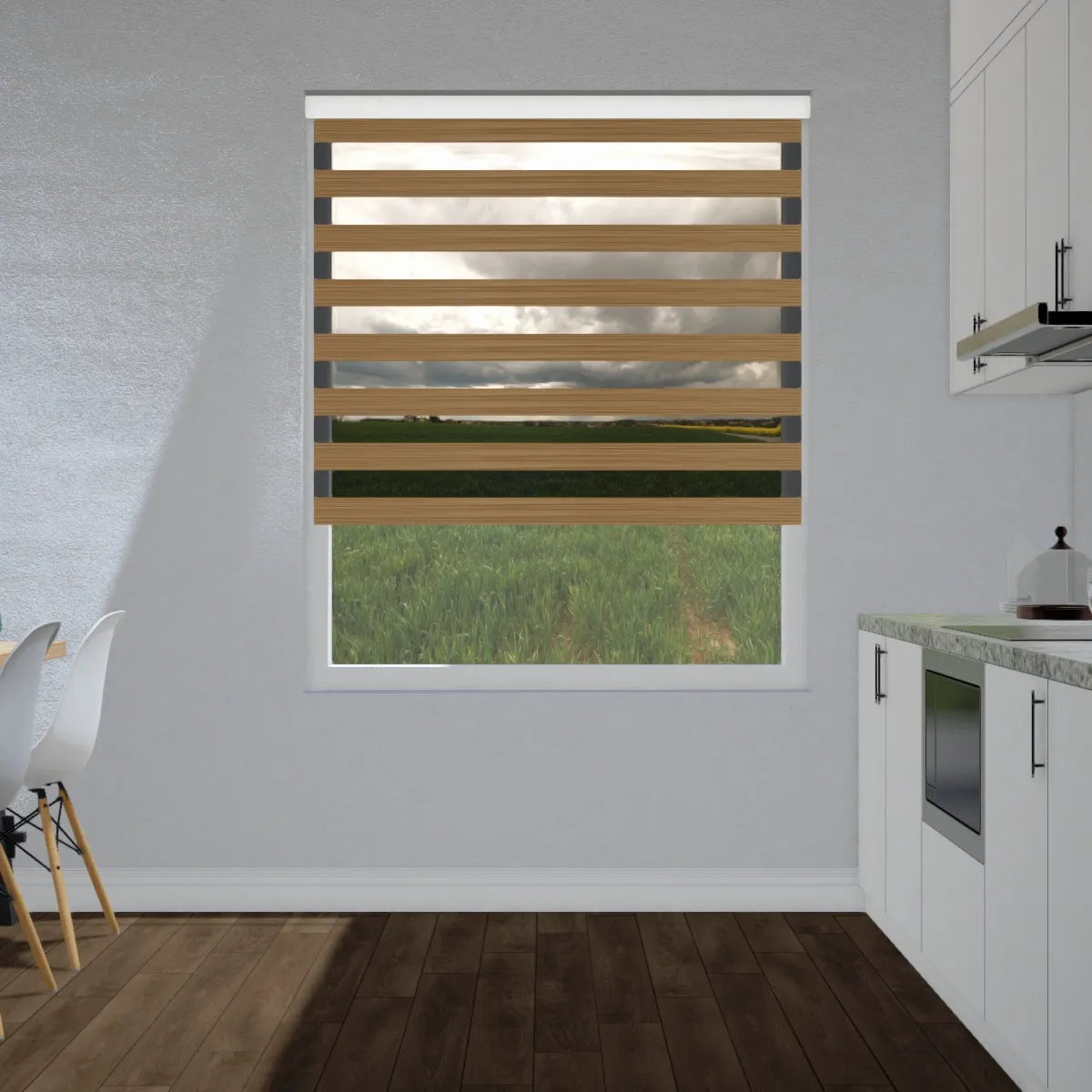 Duo rolgordijn lichtdoorlatend - Prime bruin