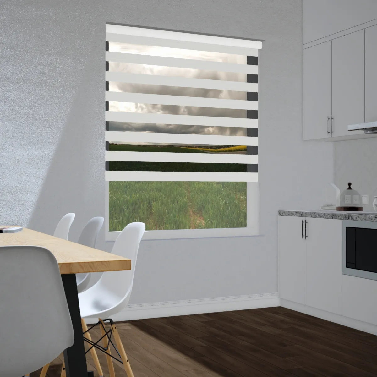 Duo rolgordijn lichtdoorlatend - Prime gebroken wit