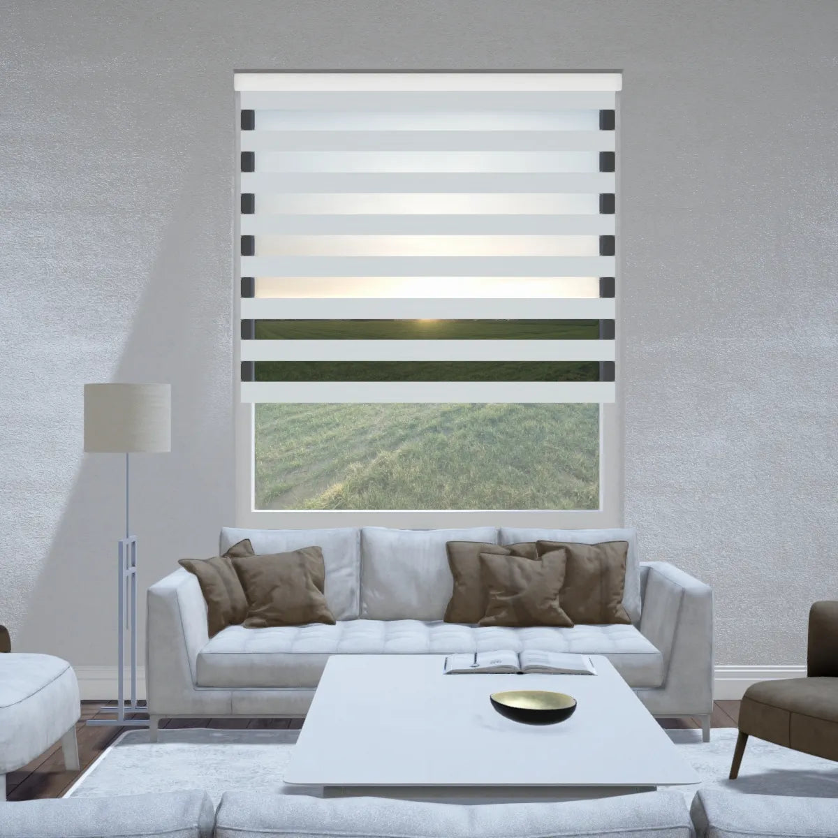 Duo rolgordijn lichtdoorlatend - Prime wit