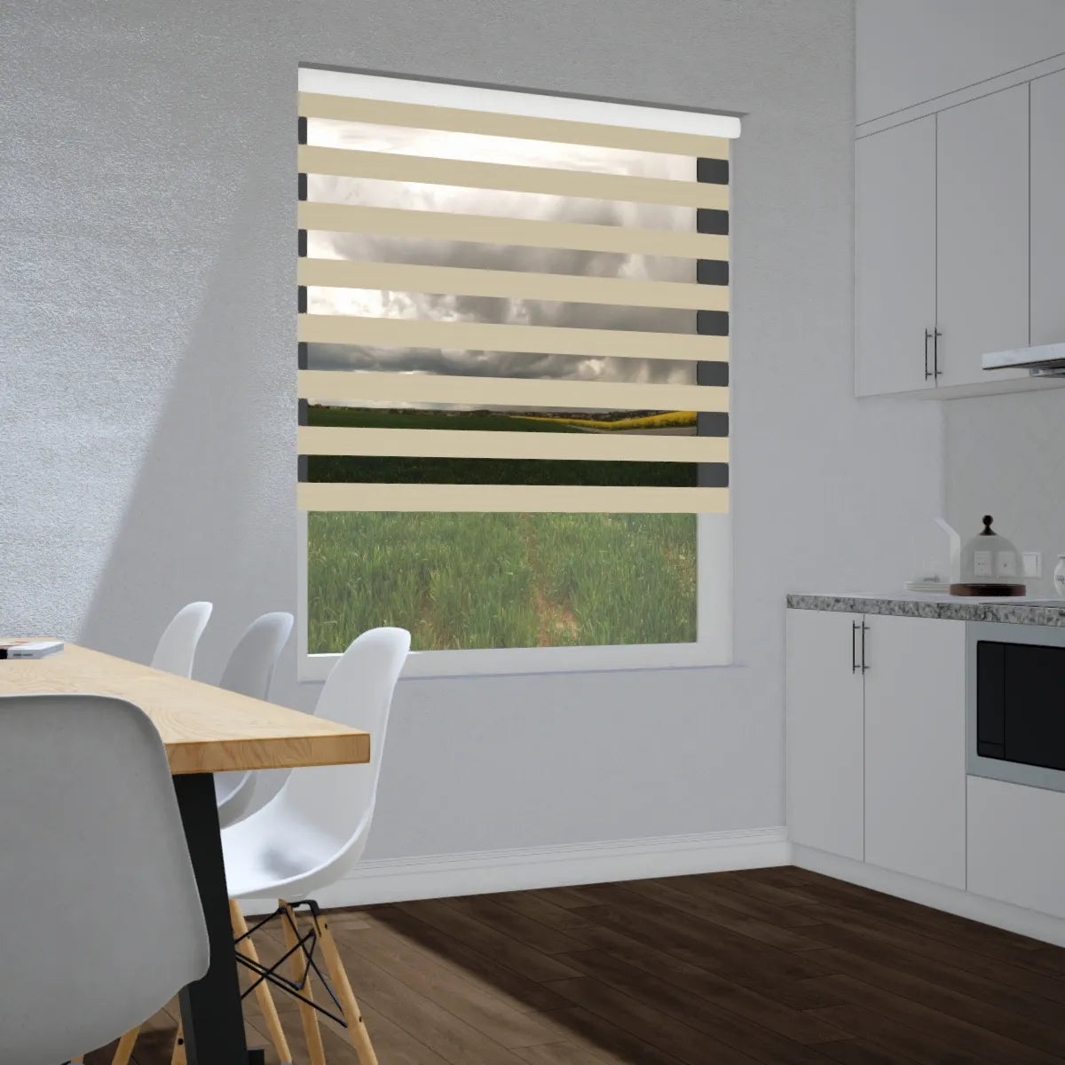 Duo rolgordijn lichtdoorlatend - Pure beige