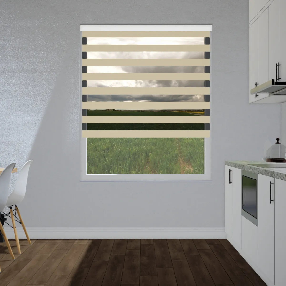 Duo rolgordijn lichtdoorlatend - Pure beige