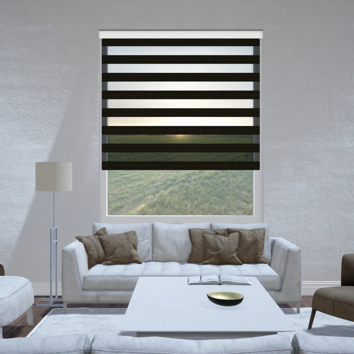 Duo rolgordijn lichtdoorlatend - Pure donkergrijs