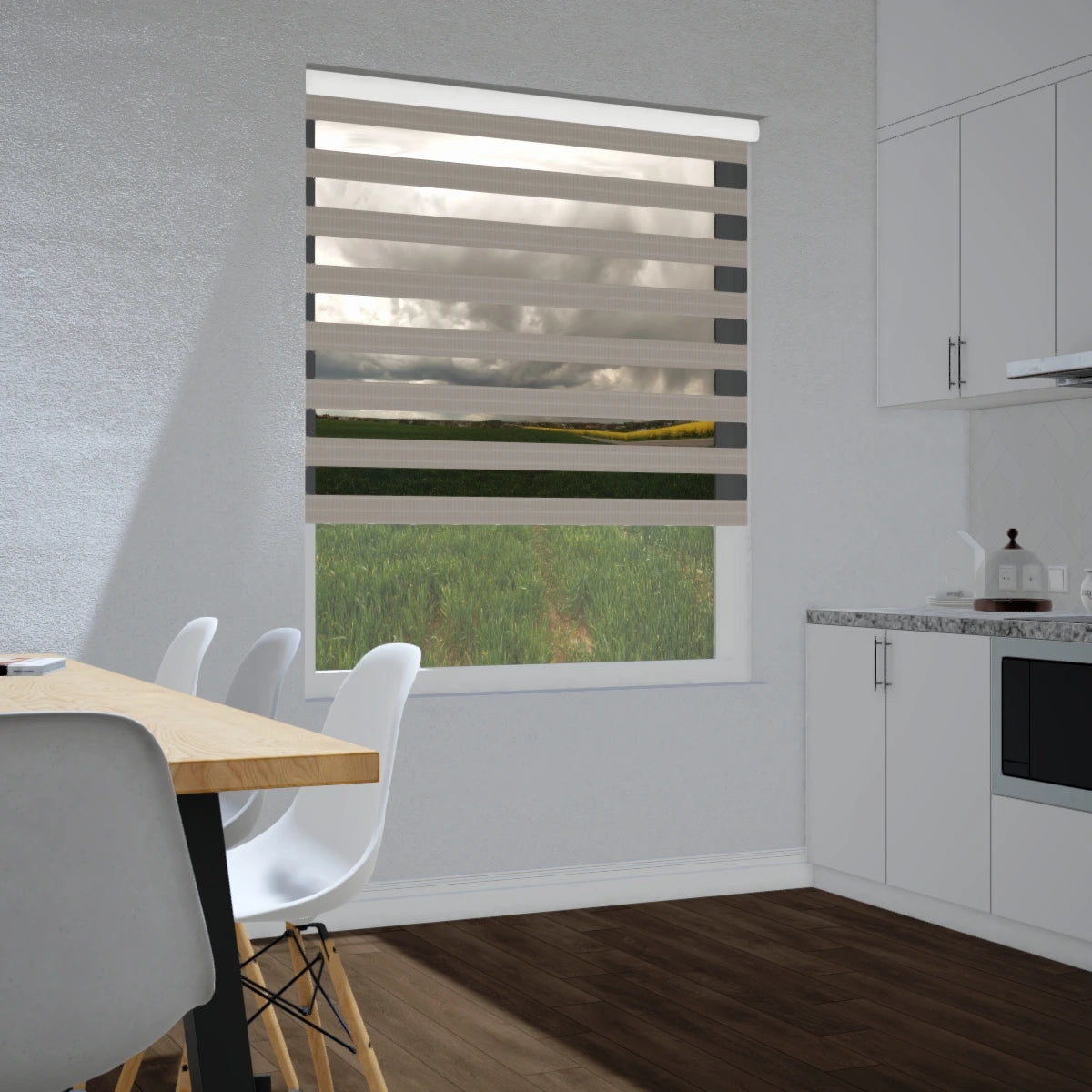 Duo rolgordijn lichtdoorlatend - Pure lichtbruin