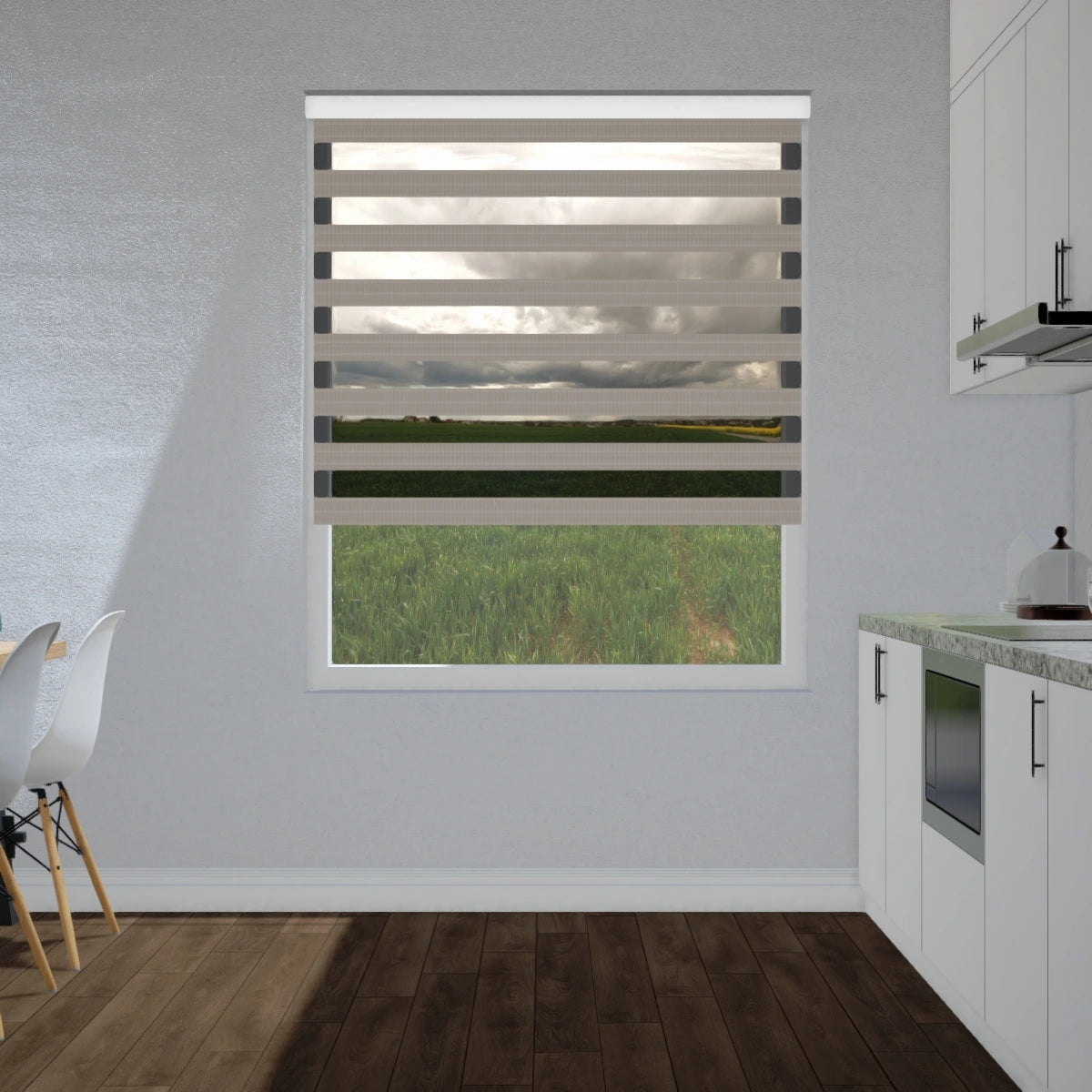 Duo rolgordijn lichtdoorlatend - Pure lichtbruin