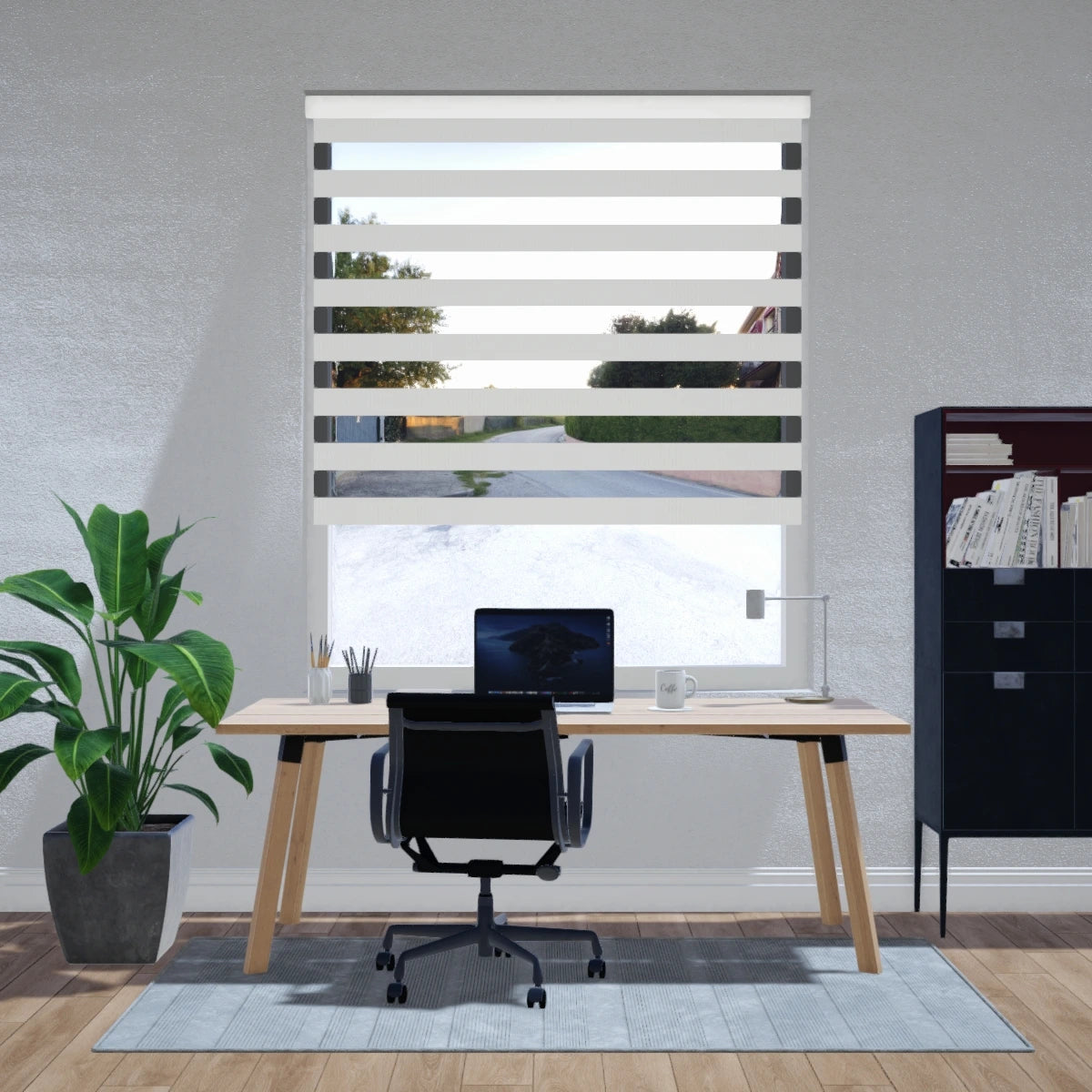 Duo rolgordijn lichtdoorlatend - Pure wit