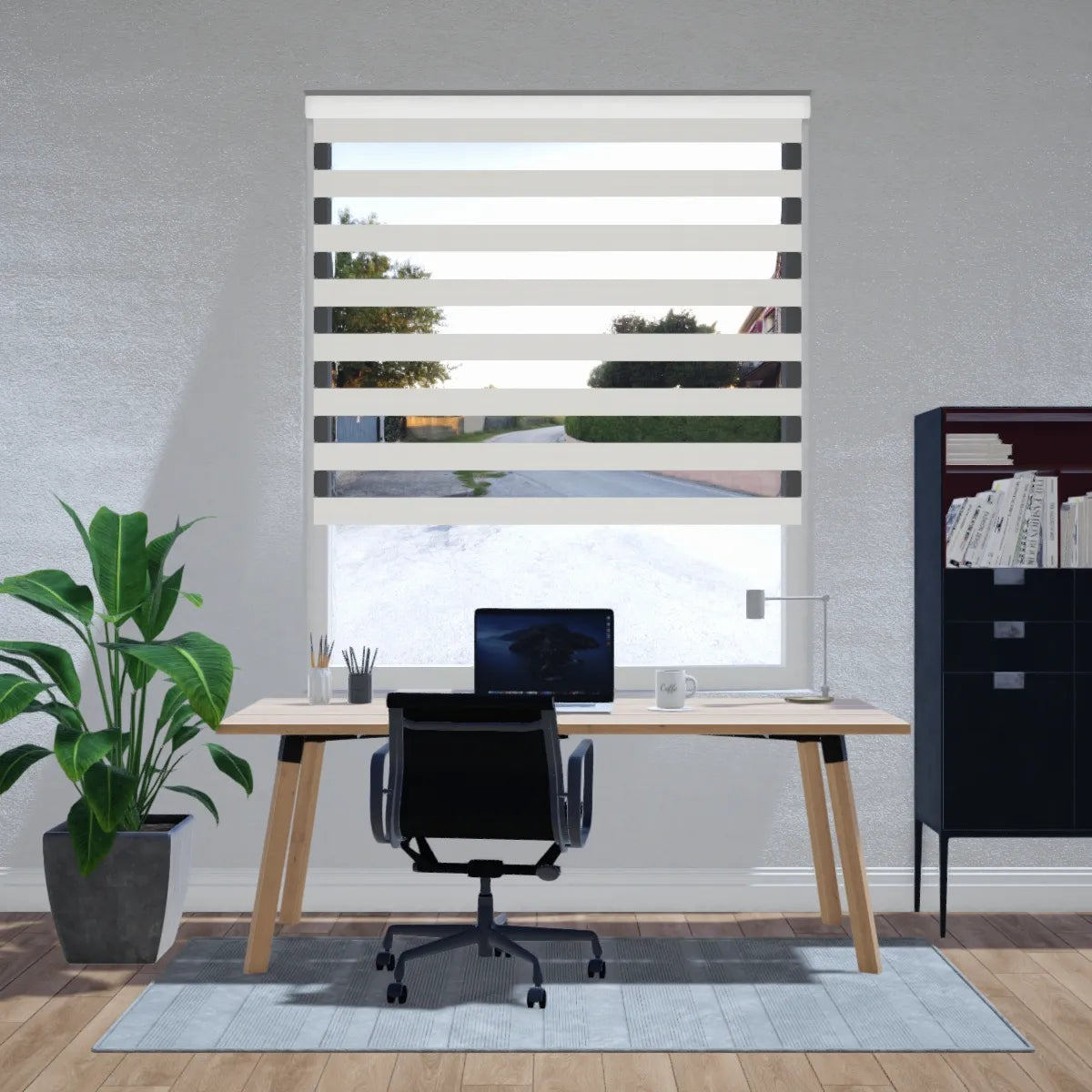 Duo rolgordijn lichtdoorlatend - Puzzle wit