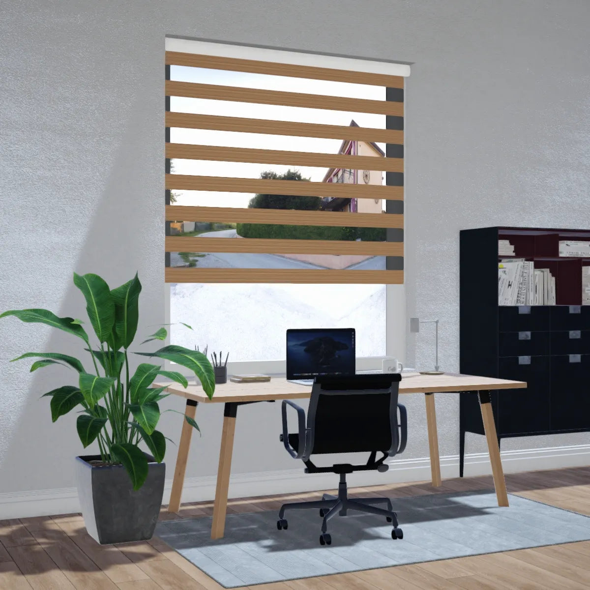 Duo rolgordijn lichtdoorlatend - Vista lichtbruin