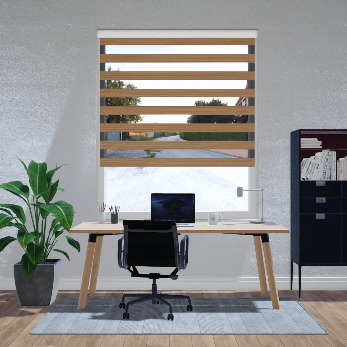 Duo rolgordijn lichtdoorlatend - Vista lichtbruin