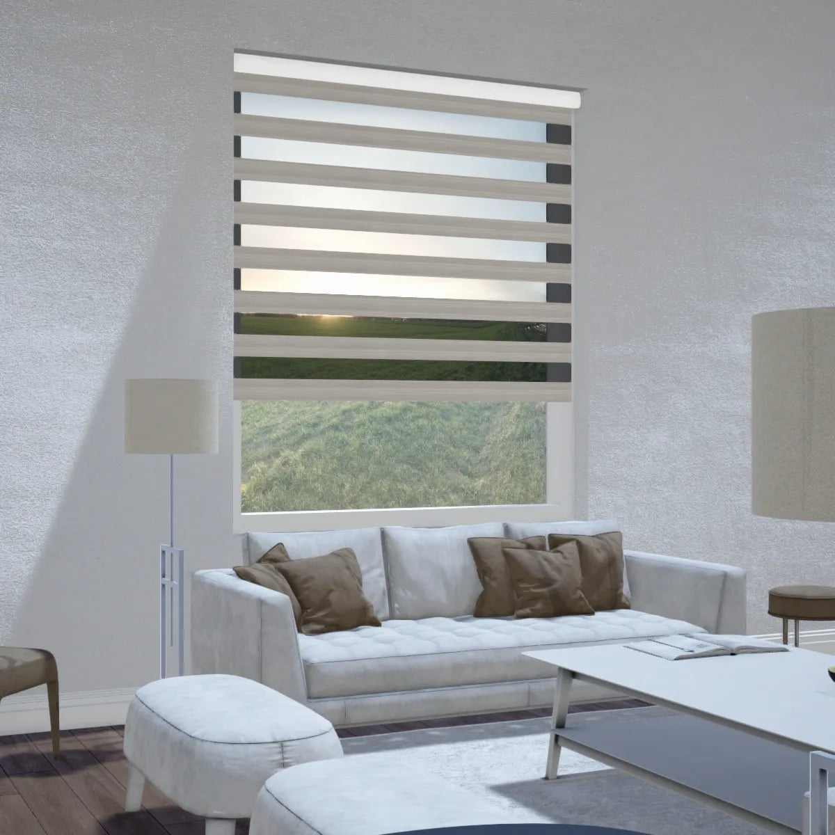 Duo rolgordijn lichtdoorlatend - Vista taupe