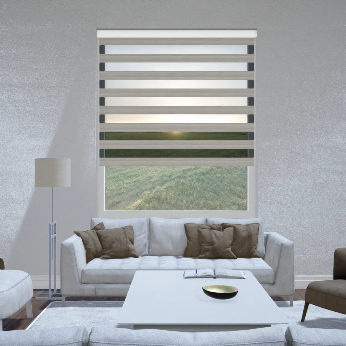 Duo rolgordijn lichtdoorlatend - Vista taupe