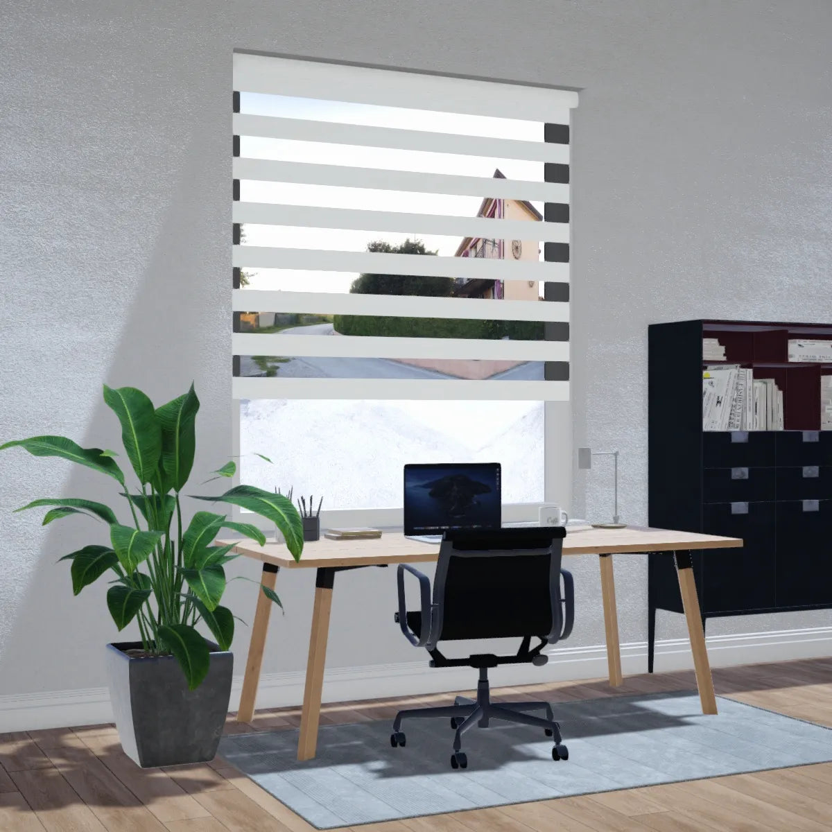 Duo rolgordijn lichtdoorlatend - Vista wit