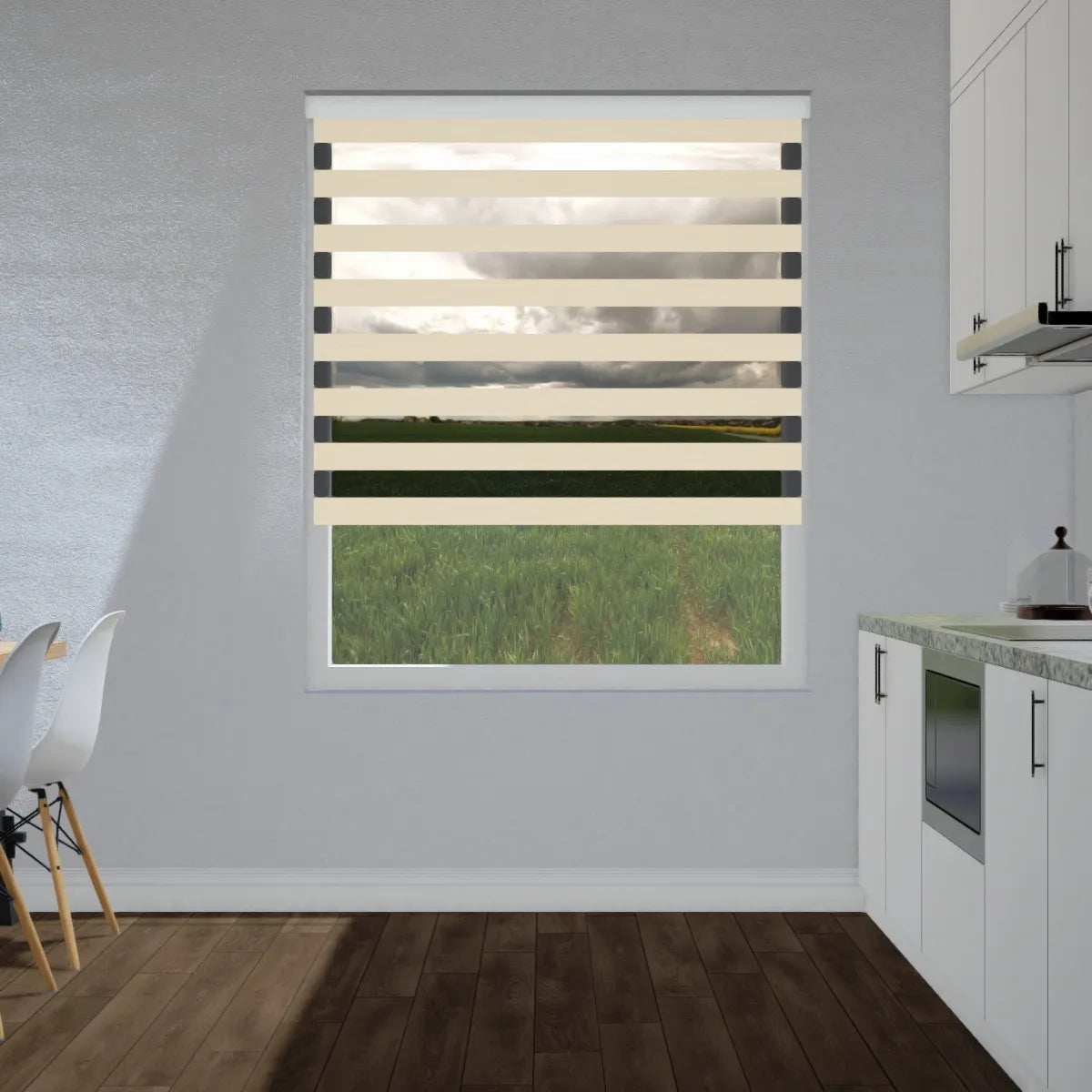 Duo rolgordijn lichtdoorlatend - Wave beige