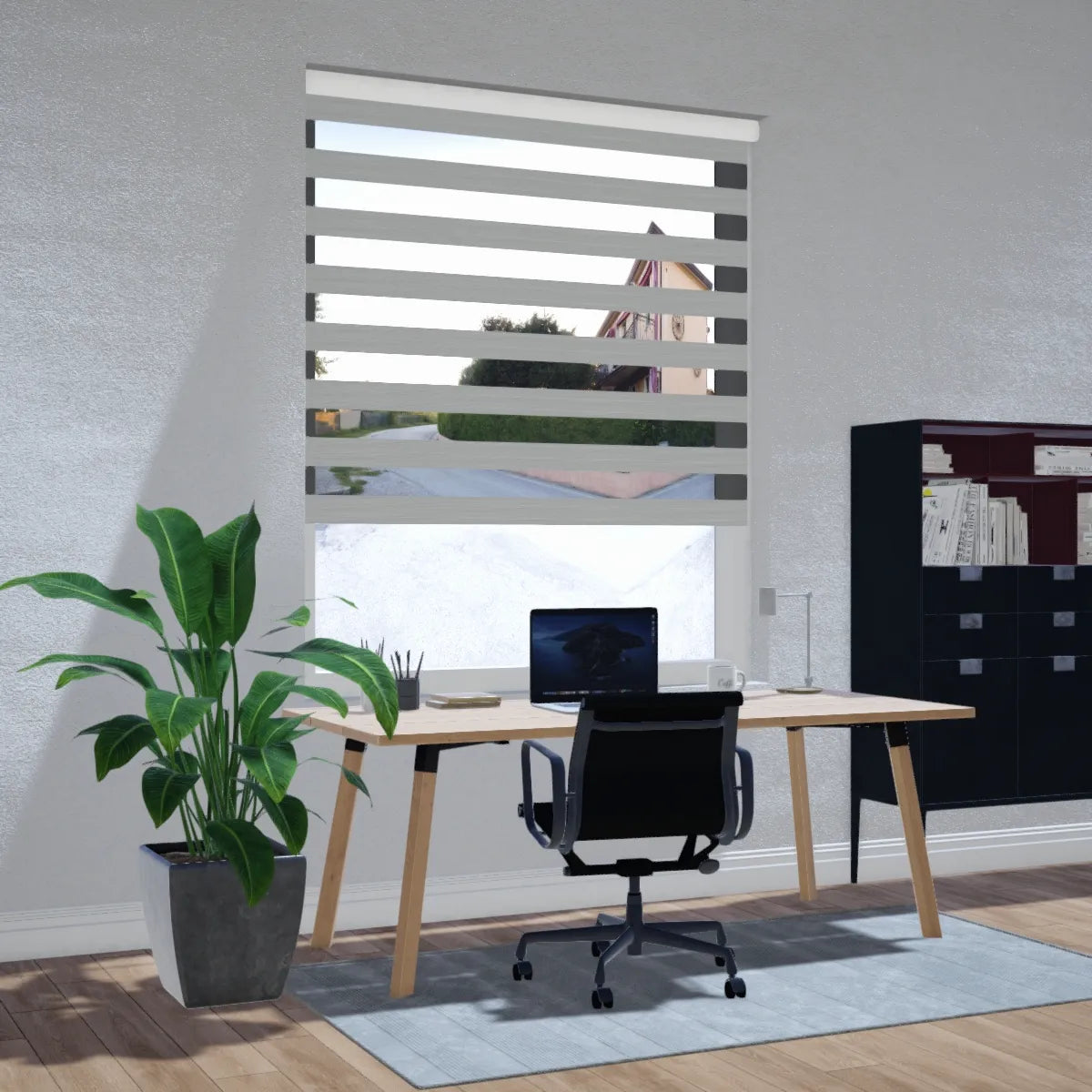 Duo rolgordijn verduisterend - Luxury lichtgrijs