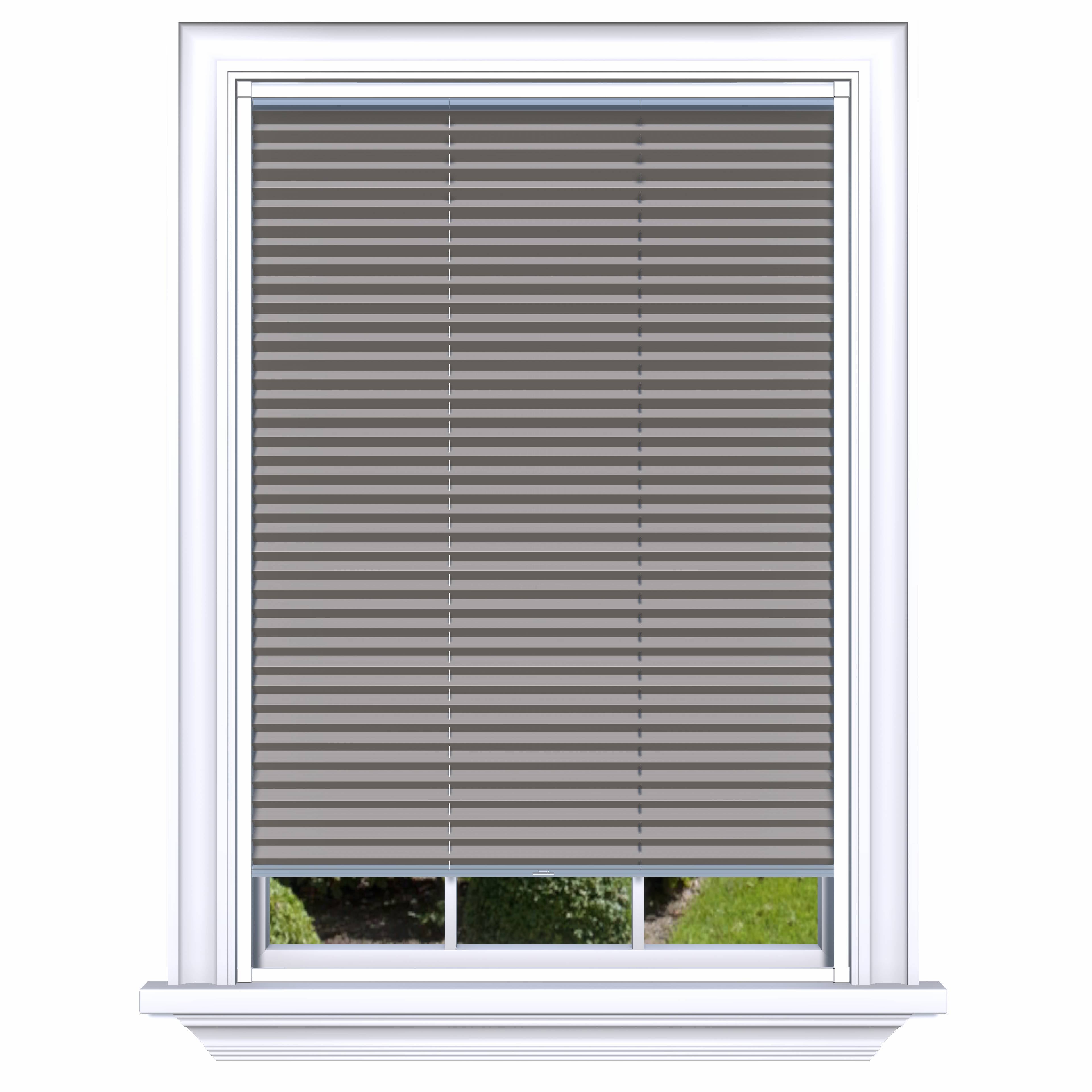 Easy Click honingraat plisségordijn verduisterend uit de Aqua-collectie in lichtbruin zonder boren waterbestendig stijlvol en eenvoudig te monteren.