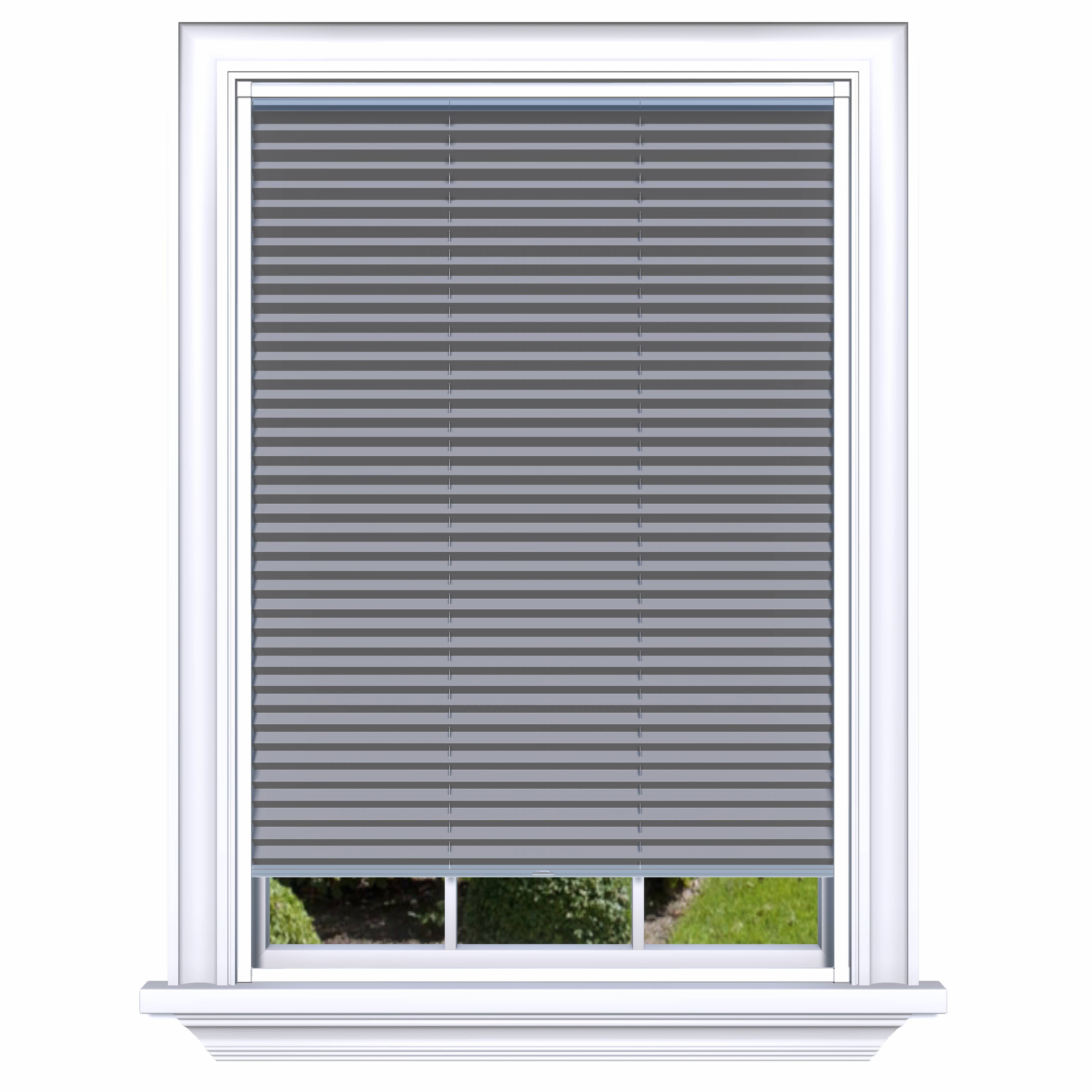 Easy Click honingraat plisségordijn verduisterend uit de Aqua-collectie in lichtgrijs zonder boren waterbestendig stijlvol en eenvoudig te plaatsen.