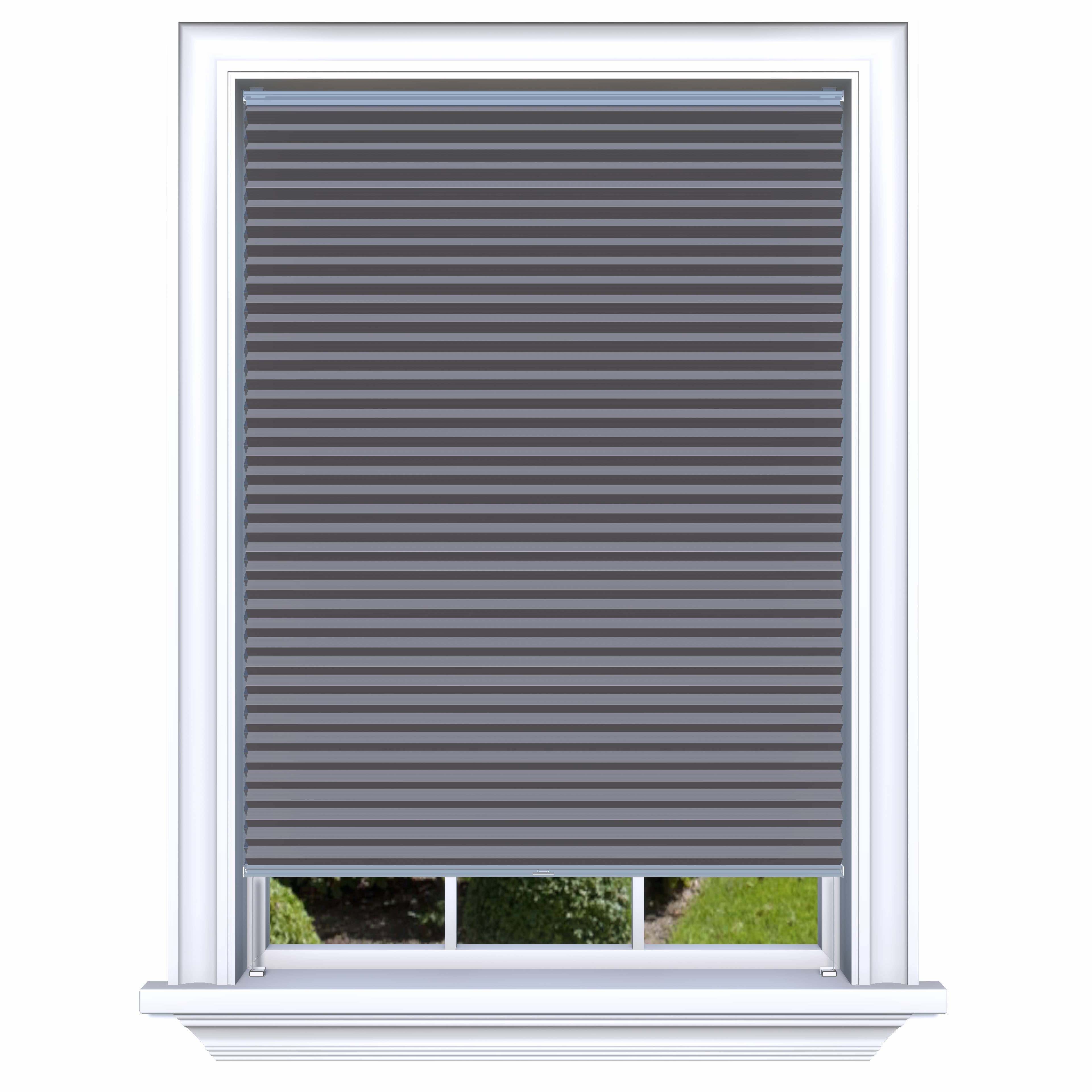 Honingraat Plisségordijn verduisterend - Aqua donkergrijs