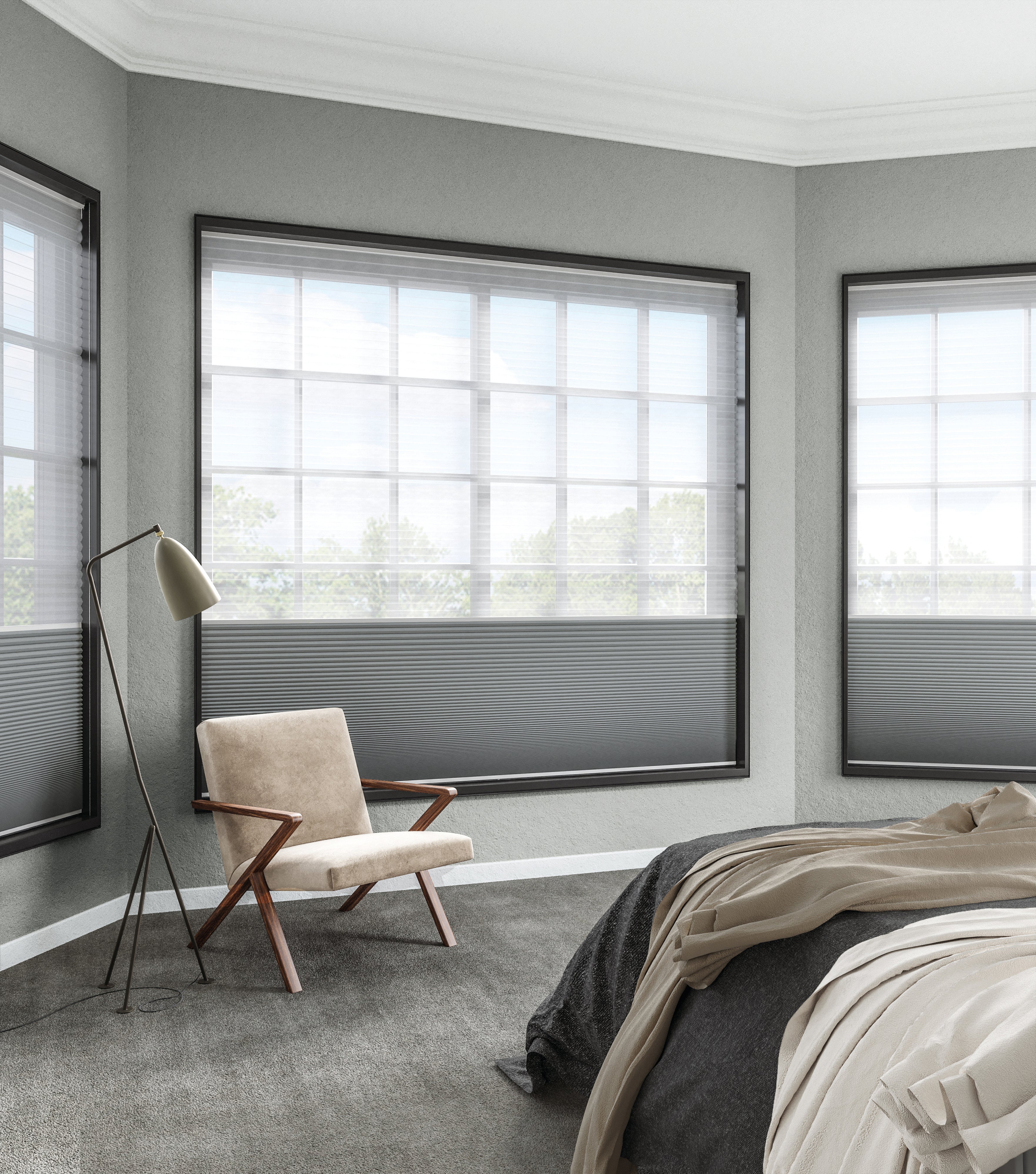 Honingraat Plisségordijn verduisterend - Pure grijs