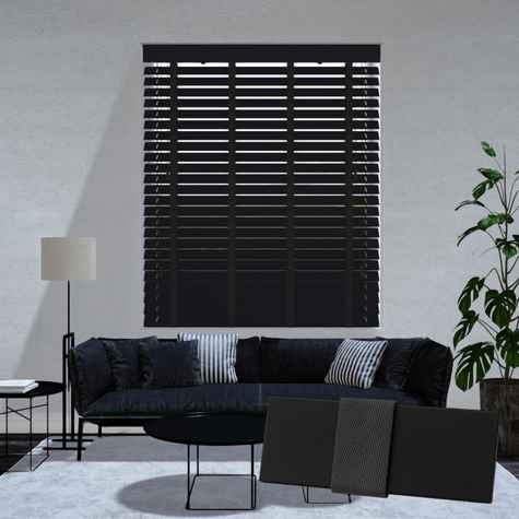 Lindehout jaloezie - Mat zwart