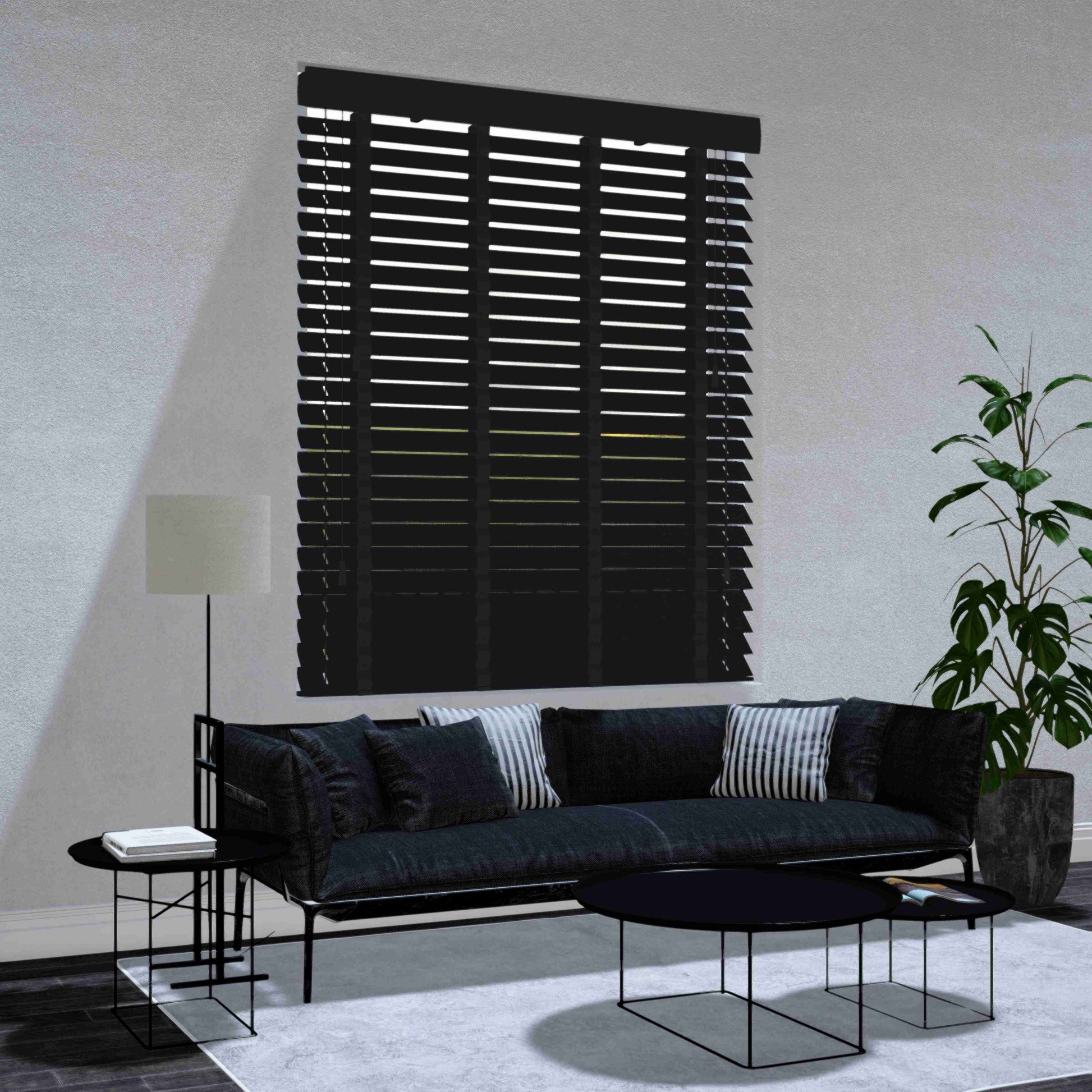 Lindehout jaloezie - Mat zwart