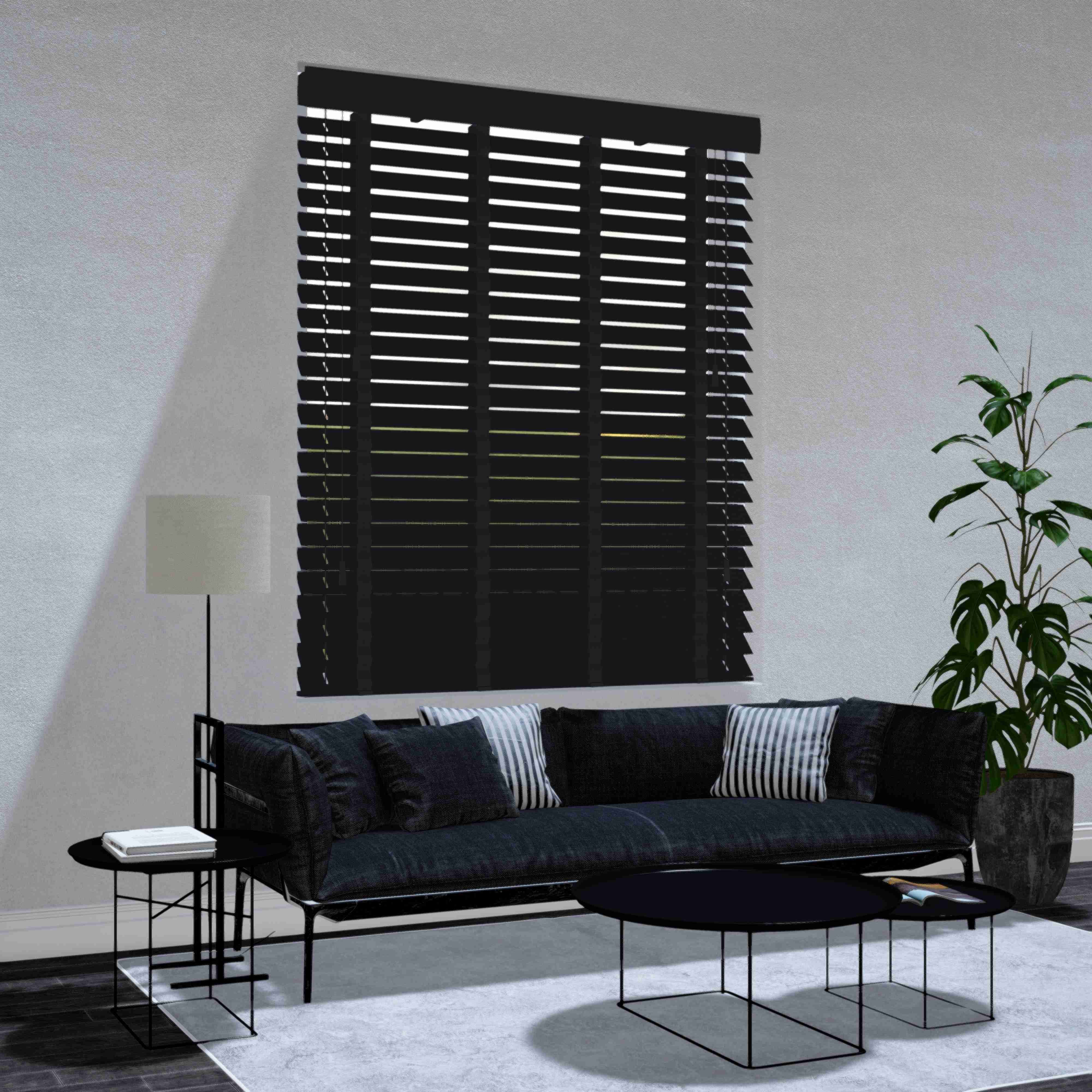 Lindehout jaloezie - Mat zwart