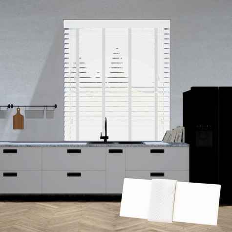 Lindehout jaloezie - Koud wit