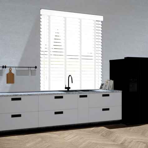 Lindehout jaloezie - Koud wit