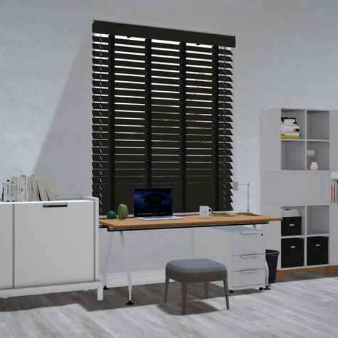 Lindehout jaloezie - Zwart