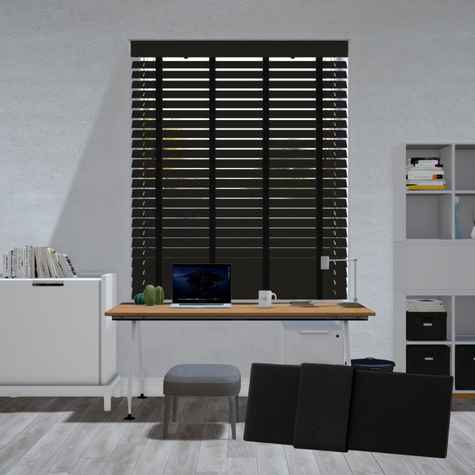 Lindehout jaloezie - Zwart