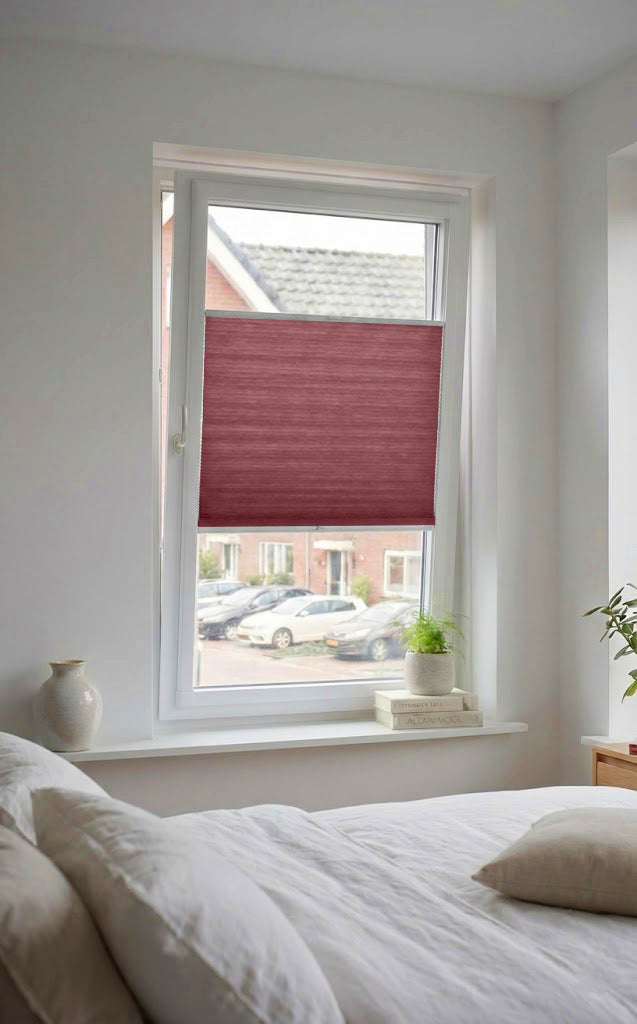 Easy Click Plisségordijn lichtdoorlatend - Luxury rood