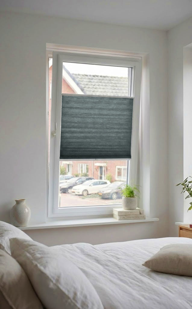 Easy Click Plisségordijn lichtdoorlatend - Luxury zacht blauw