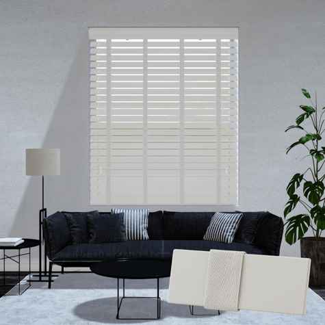 Paulownia houten jaloezie - Lichtgrijs