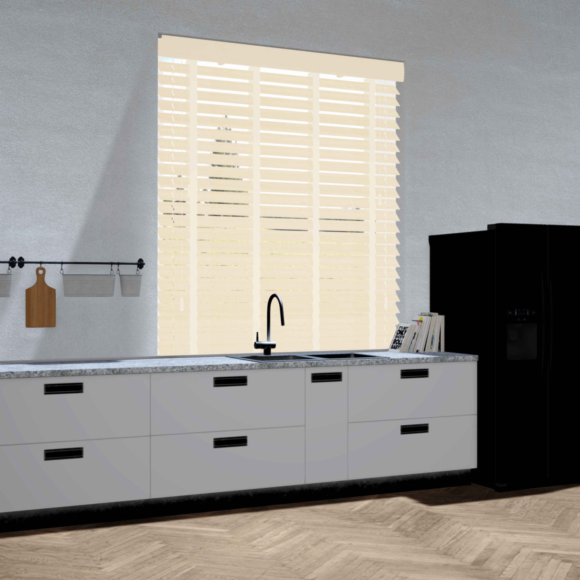 Paulownia houten jaloezie - Crème