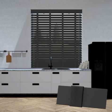 Paulownia houten jaloezie - Antraciet