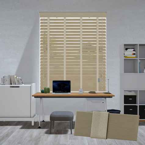 Paulownia houten jaloezie - Taupe