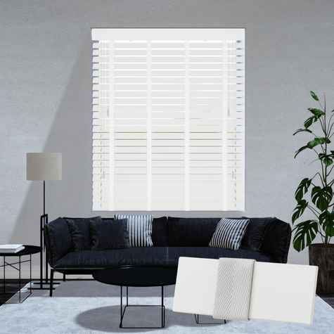 Paulownia houten jaloezie - Wit