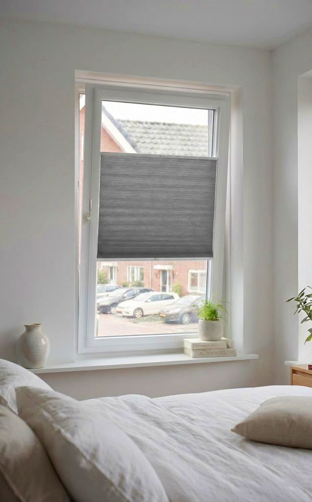 Easy Click Plisségordijn lichtdoorlatend - Prime donkergrijs