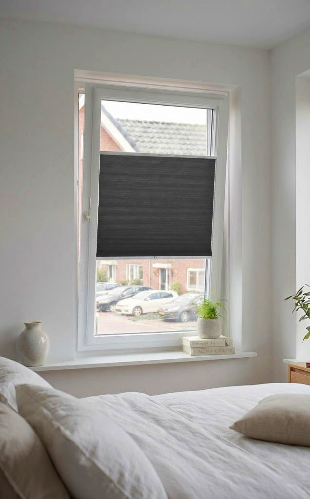 Easy Click Plisségordijn lichtdoorlatend - Prime zwart