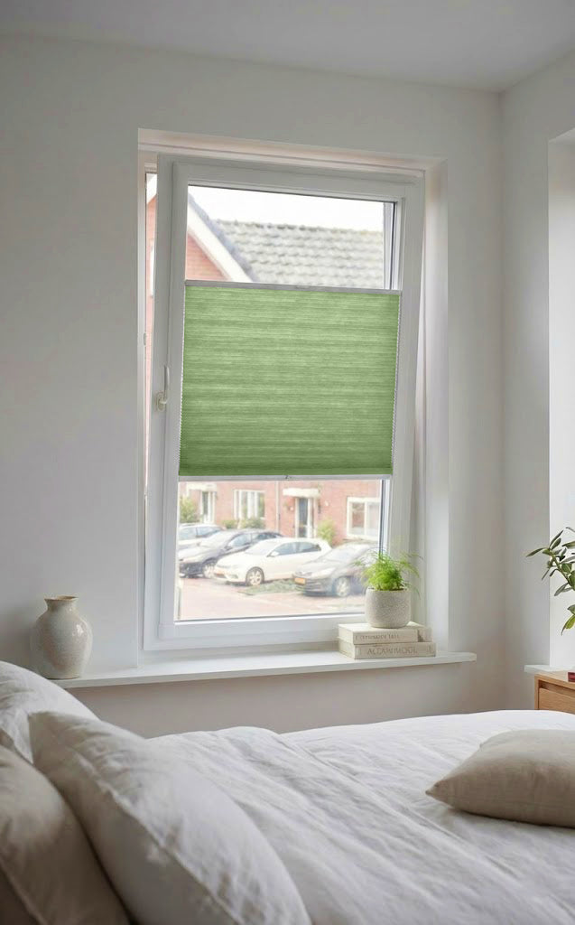 Easy click Plisségordijn lichtdoorlatend - Pure groen