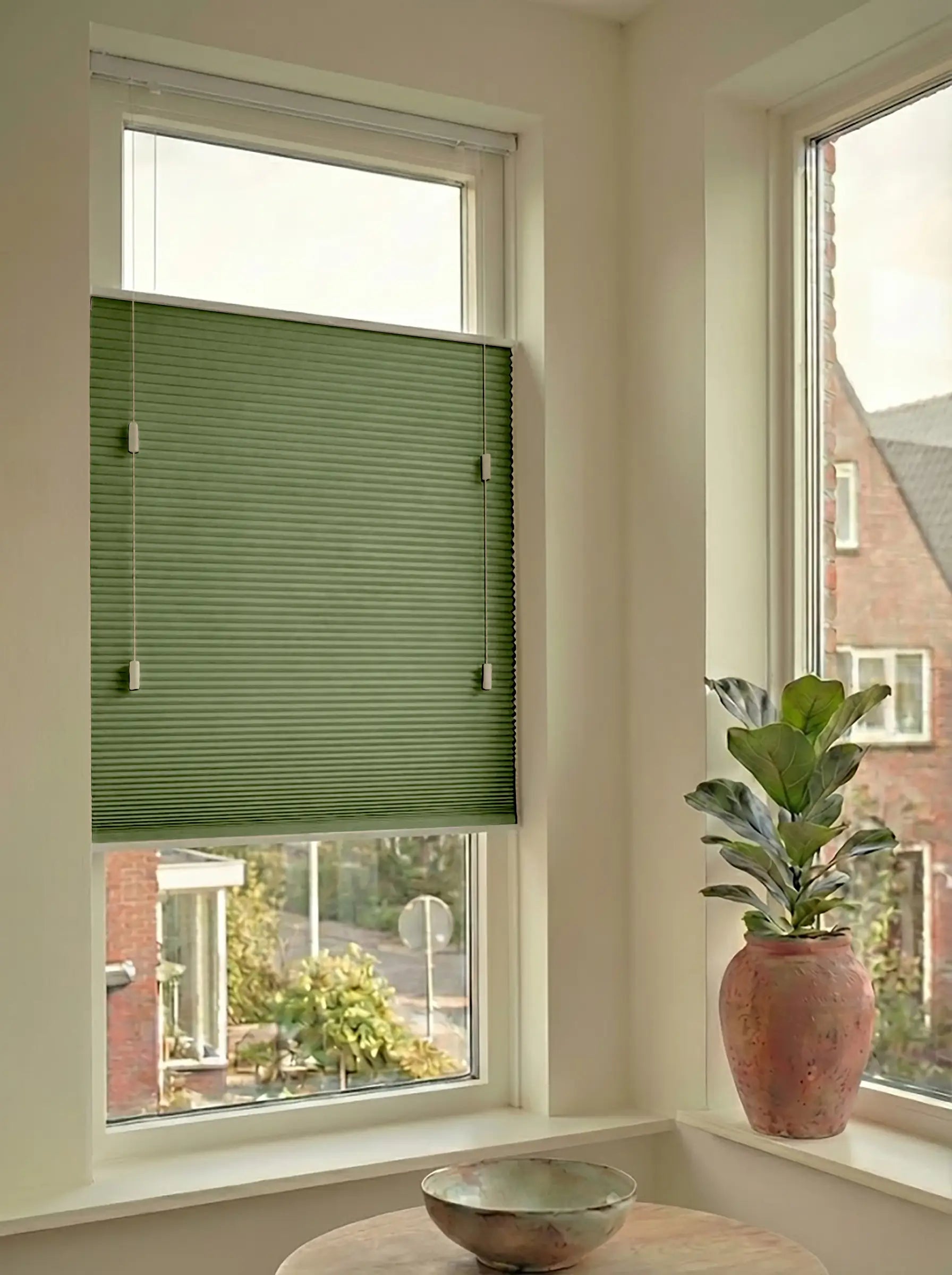 Plisségordijn standaard raam verduisterend - Pure groen