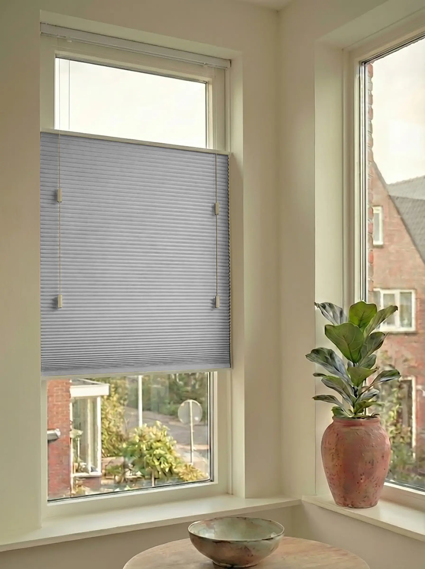 Plisségordijn standaard raam verduisterend - Pure lichtgrijs